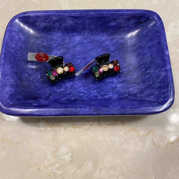 Natural purple marble curvy collection bar soap dish soap tray holder - Picture 7 of 8